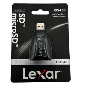 Lexar RW450 Multi-Card 2-in-1 USB 3.1 SD microSD Flash Reader LRW450UBNA Rev B